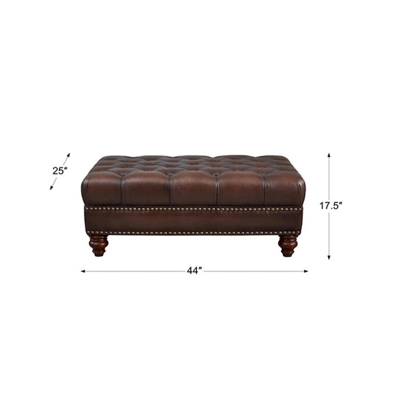 Top Grain Leather Ottoman