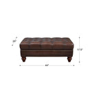 Top Grain Leather Ottoman