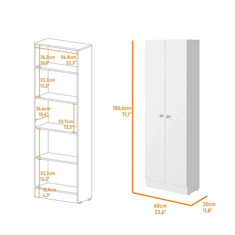 Storage Cabinet , Double Door, White Finish,High quality and durable