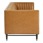 Devote Channel Tufted Vegan Leather Sofa