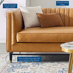 Devote Channel Tufted Vegan Leather Sofa