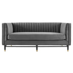 Devote Channel Tufted Performance Velvet Loveseat
