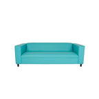 HomeRoots 84 Teal Blue Faux Leather Sofa With Black Legs - 84