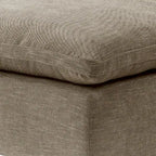 Scott 37 Inch Square Ottoman, Removable Pillow Top Cushion, Beige