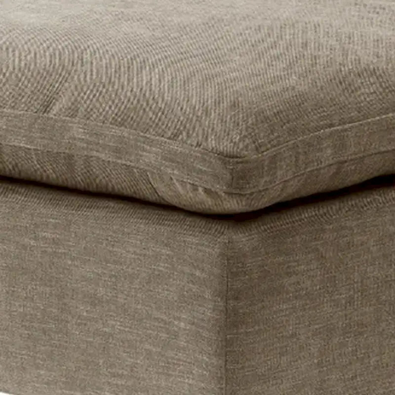 Scott 37 Inch Square Ottoman, Removable Pillow Top Cushion, Beige