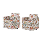 Erkenbald Modern Slipcovered Swivel Chair with Removable Cushion Set of 2 by HULALA HOME