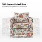 Erkenbald Modern Slipcovered Swivel Chair with Removable Cushion Set of 2 by HULALA HOME