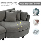 Three Indoor Cushioned Combination Sofas w/ 3 Pillows and Curved Seat