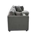 Three Indoor Cushioned Combination Sofas w/ 3 Pillows and Curved Seat