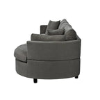 Three Indoor Cushioned Combination Sofas w/ 3 Pillows and Curved Seat