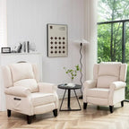 HOMYKA Manual Pushback Recliner Adjustable Accent Chair Wingback Armchair Set of 2