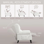 HOMYKA Manual Pushback Recliner Adjustable Accent Chair Wingback Armchair Set of 2