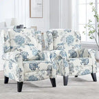 HOMYKA Manual Pushback Recliner Adjustable Accent Chair Wingback Armchair Set of 2