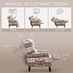 HOMYKA Manual Pushback Recliner Adjustable Accent Chair Wingback Armchair Set of 2