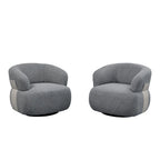 33W 360 Swivel Modern Barrel Chair Accent Chair Set of 2