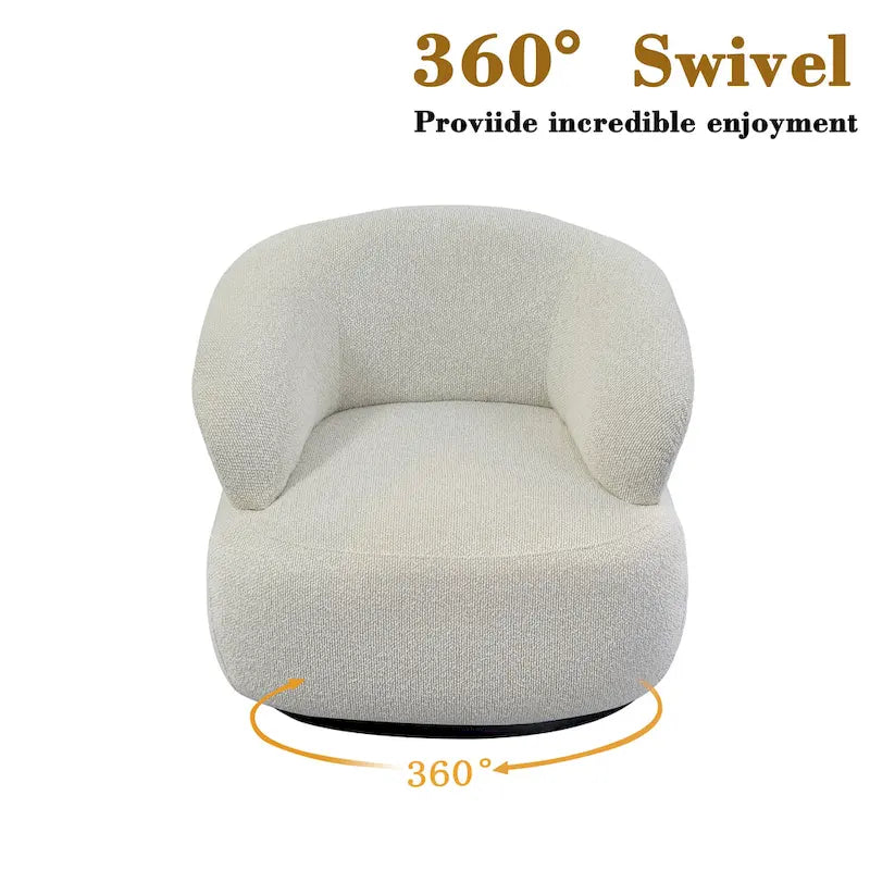33W 360 Swivel Modern Barrel Chair Accent Chair Set of 2