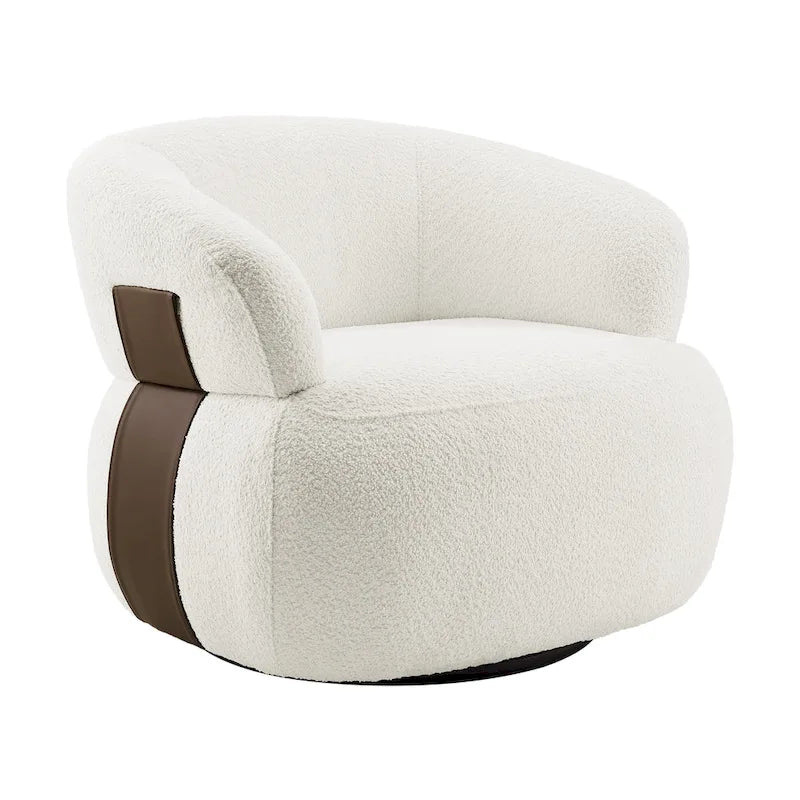 33W 360 Swivel Modern Barrel Chair Accent Chair Set of 2