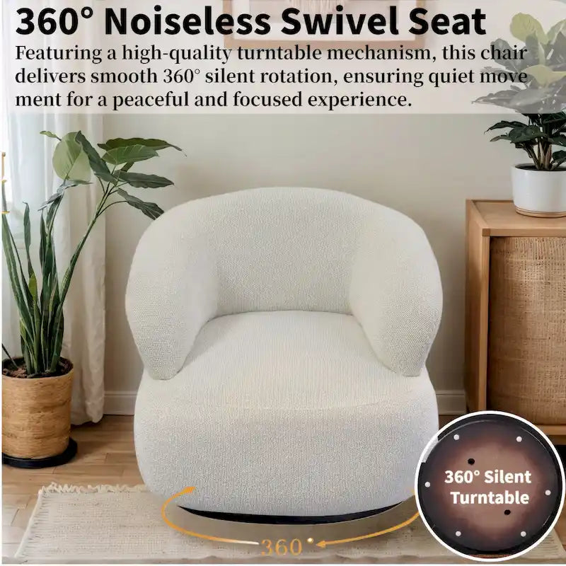 33W 360 Swivel Modern Barrel Chair Accent Chair Set of 2