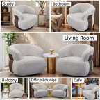 33W 360 Swivel Modern Barrel Chair Accent Chair Set of 2