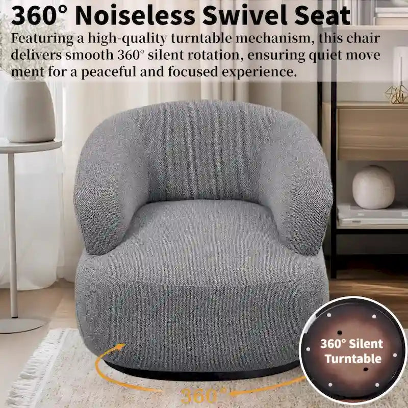 33W 360 Swivel Modern Barrel Chair Accent Chair Set of 2