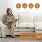5-seat Chenille L-Shape Sectional Sofa with Reversible Chaise Sleeper Sofa Couch for Living Room, Apartment