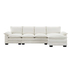 5-seat Chenille L-Shape Sectional Sofa with Reversible Chaise Sleeper Sofa Couch for Living Room, Apartment