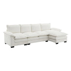 5-seat Chenille L-Shape Sectional Sofa with Reversible Chaise Sleeper Sofa Couch for Living Room, Apartment