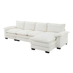 5-seat Chenille L-Shape Sectional Sofa with Reversible Chaise Sleeper Sofa Couch for Living Room, Apartment