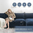 5-seat Chenille L-Shape Sectional Sofa with Reversible Chaise Sleeper Sofa Couch for Living Room, Apartment