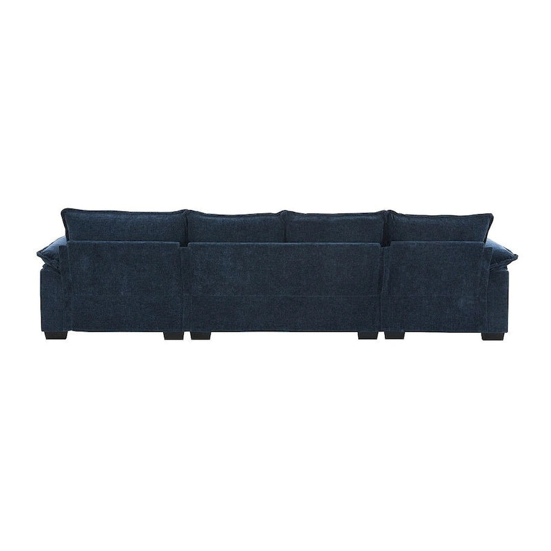 5-seat Chenille L-Shape Sectional Sofa with Reversible Chaise Sleeper Sofa Couch for Living Room, Apartment