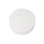 Modern Round Coffee Table with 2 Drawers, Sintered Stone Tabletop and Golden Base