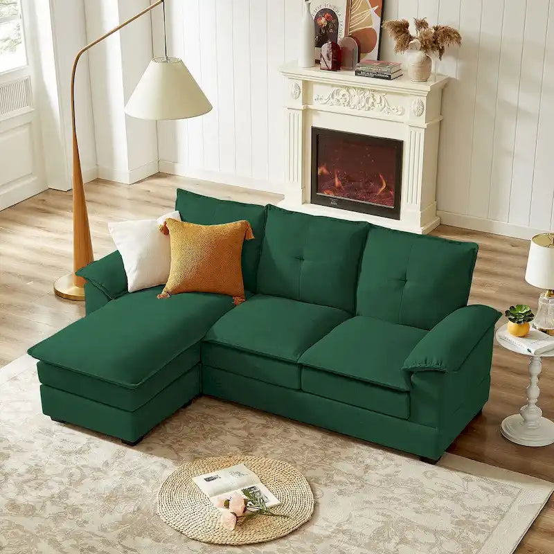 L-Shaped Sectional Sofa with Cloud-Like Seats - 82.28 Inches - Perfect for Living Room