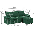 L-Shaped Sectional Sofa with Cloud-Like Seats - 82.28 Inches - Perfect for Living Room