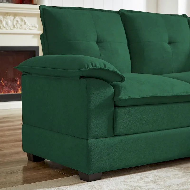 L-Shaped Sectional Sofa with Cloud-Like Seats - 82.28 Inches - Perfect for Living Room