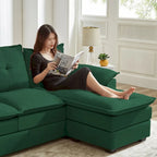 L-Shaped Sectional Sofa with Cloud-Like Seats - 82.28 Inches - Perfect for Living Room