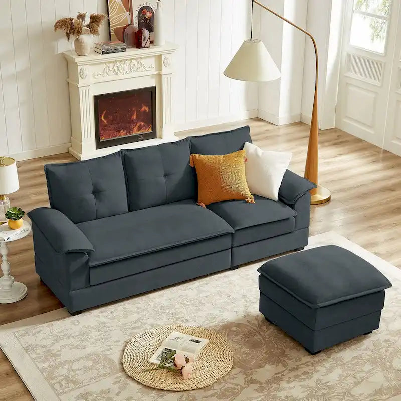 L-Shaped Sectional Sofa with Cloud-Like Seats - 82.28 Inches - Perfect for Living Room