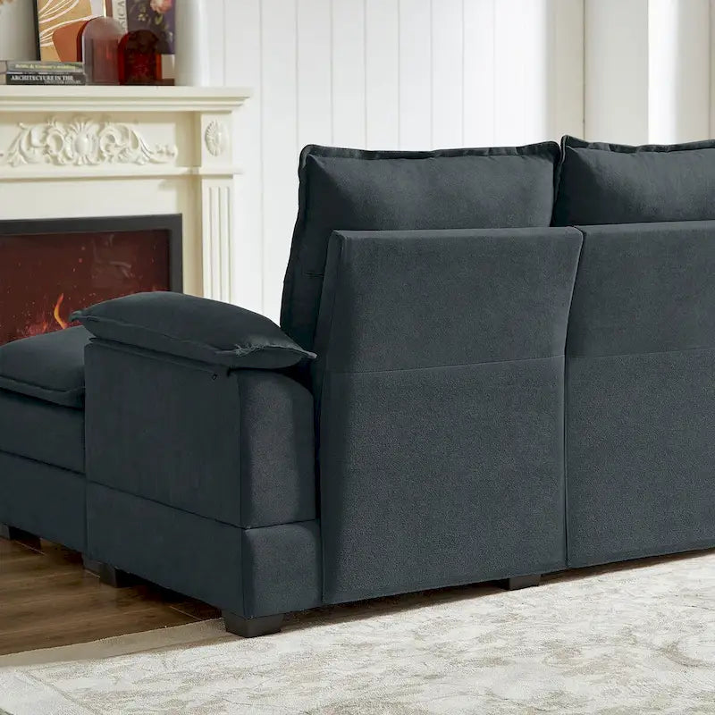 L-Shaped Sectional Sofa with Cloud-Like Seats - 82.28 Inches - Perfect for Living Room