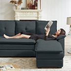 L-Shaped Sectional Sofa with Cloud-Like Seats - 82.28 Inches - Perfect for Living Room
