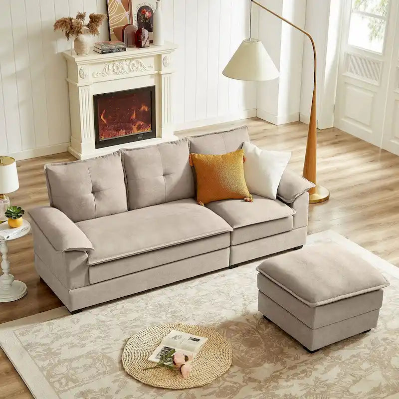 L-Shaped Sectional Sofa with Cloud-Like Seats - 82.28 Inches - Perfect for Living Room