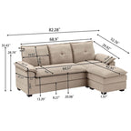 L-Shaped Sectional Sofa with Cloud-Like Seats - 82.28 Inches - Perfect for Living Room