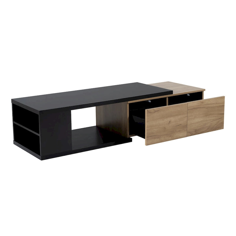 Extendable Coffee Table with 2 Storage Drawers