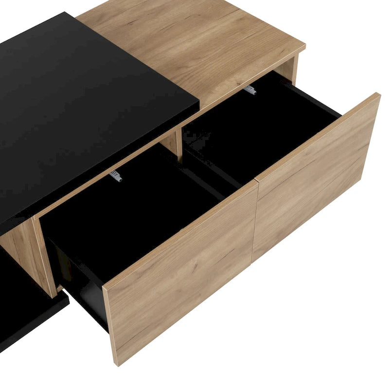 Extendable Coffee Table with 2 Storage Drawers