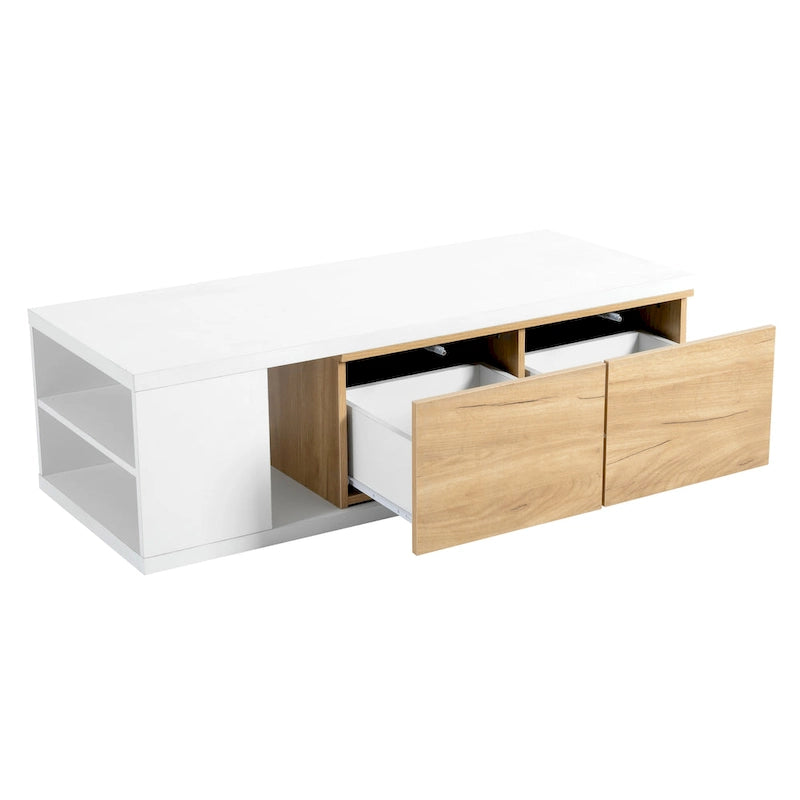 Extendable Coffee Table with 2 Storage Drawers