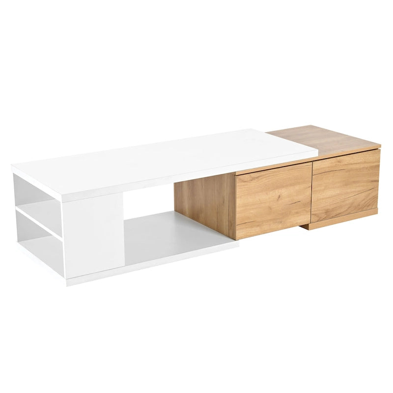 Extendable Coffee Table with 2 Storage Drawers