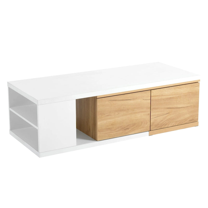 Extendable Coffee Table with 2 Storage Drawers