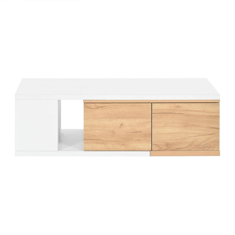 Extendable Coffee Table with 2 Storage Drawers