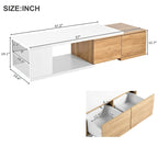 Extendable Coffee Table with 2 Storage Drawers