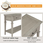 Retro Console Table with 3 Drawers and Bottom Shelf