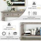 Retro Console Table with 3 Drawers and Bottom Shelf