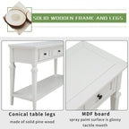 Retro Console Table with 3 Drawers and Bottom Shelf